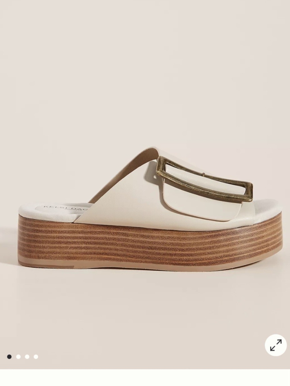 Kelsi Dagger Brooklyn Dover Platform Sandals Antique Brass Buckle - 8